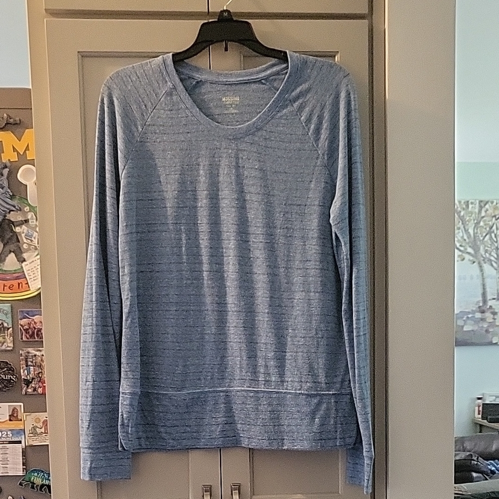 Mossimo Supply Co. Heathered Blue Stripe Top